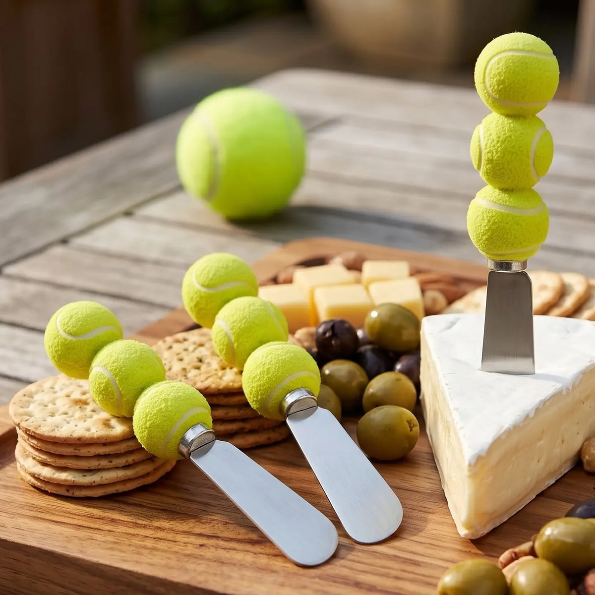 3-Piece Tennis Balls Cheese Spreader
