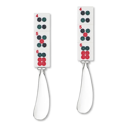 2-Piece Mahjong Stones Zinc Cheese Spreader