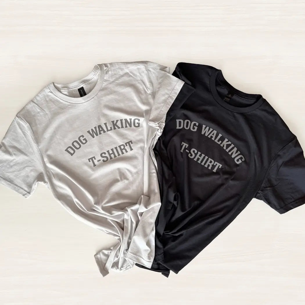 Dog Walking T-Shirt | Black & Ice Gray Edition