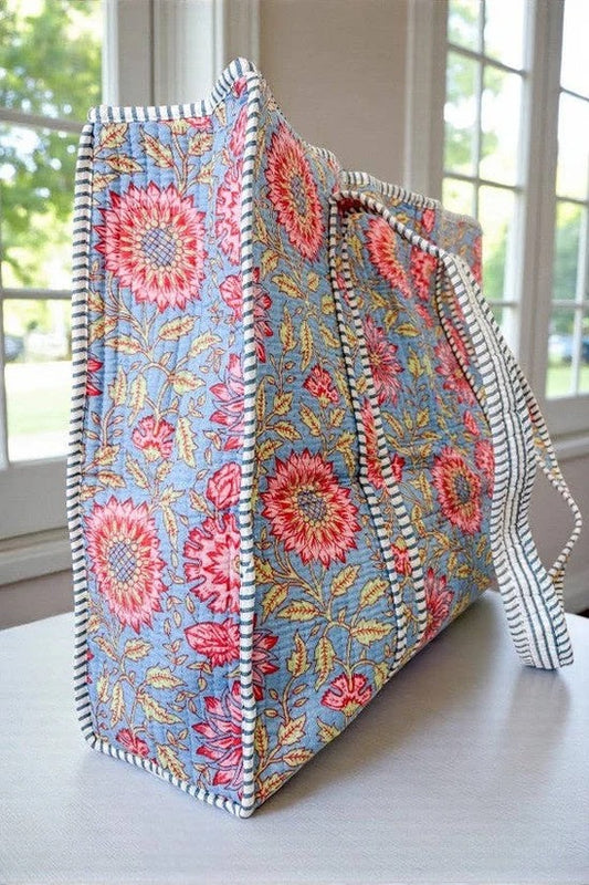 September Haze Floral Tote Bag