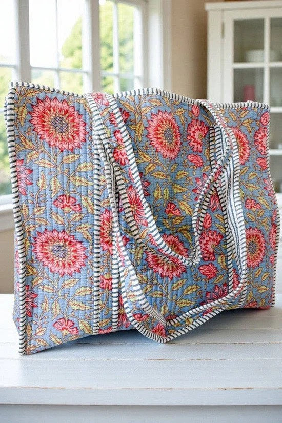 September Haze Floral Tote Bag