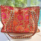 Rue Orange Floral Patterned Tote Bag