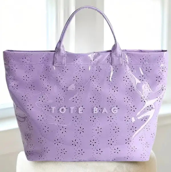 Purple Eyelet Vinyl TOTE BAG