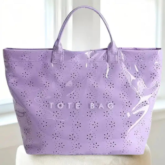 Purple Eyelet Vinyl TOTE BAG