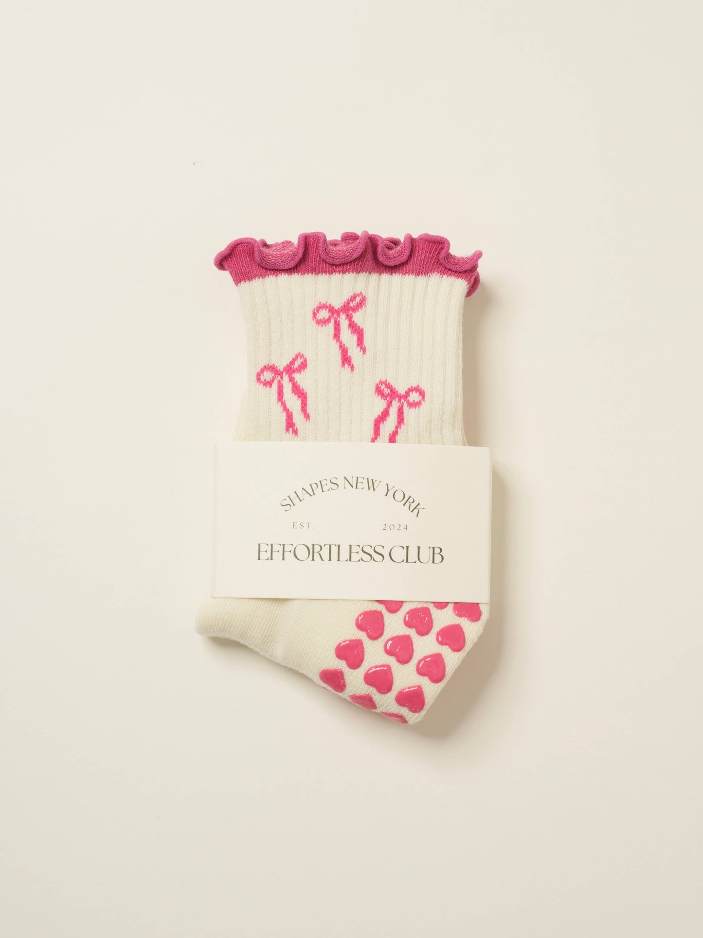 Effortless Club - Grip & Pilates Socks (Hearts + Bows)