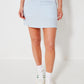 Pleated Seersucker Skort - Periwinkle and White