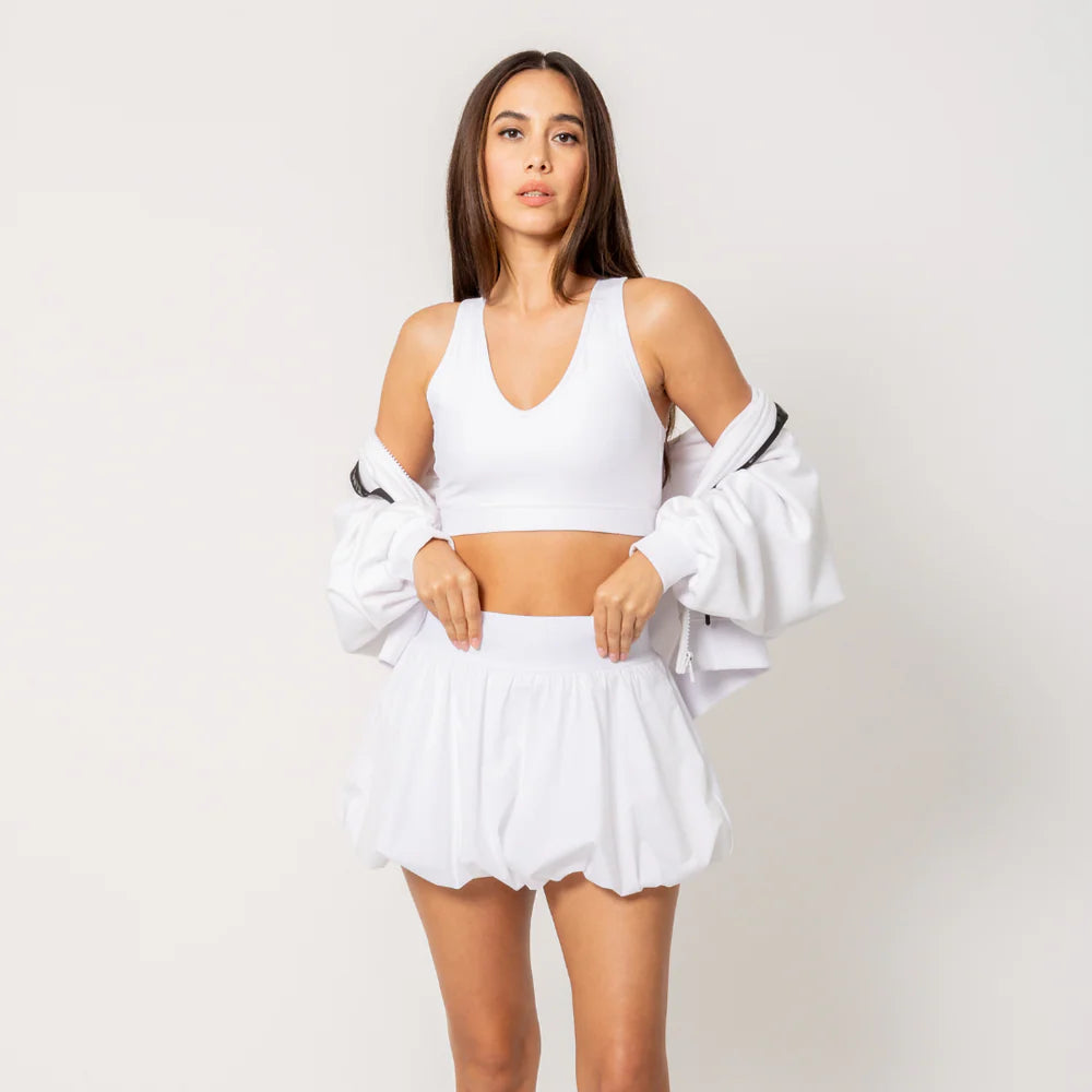 Serena Bubble Skirt - Optic White