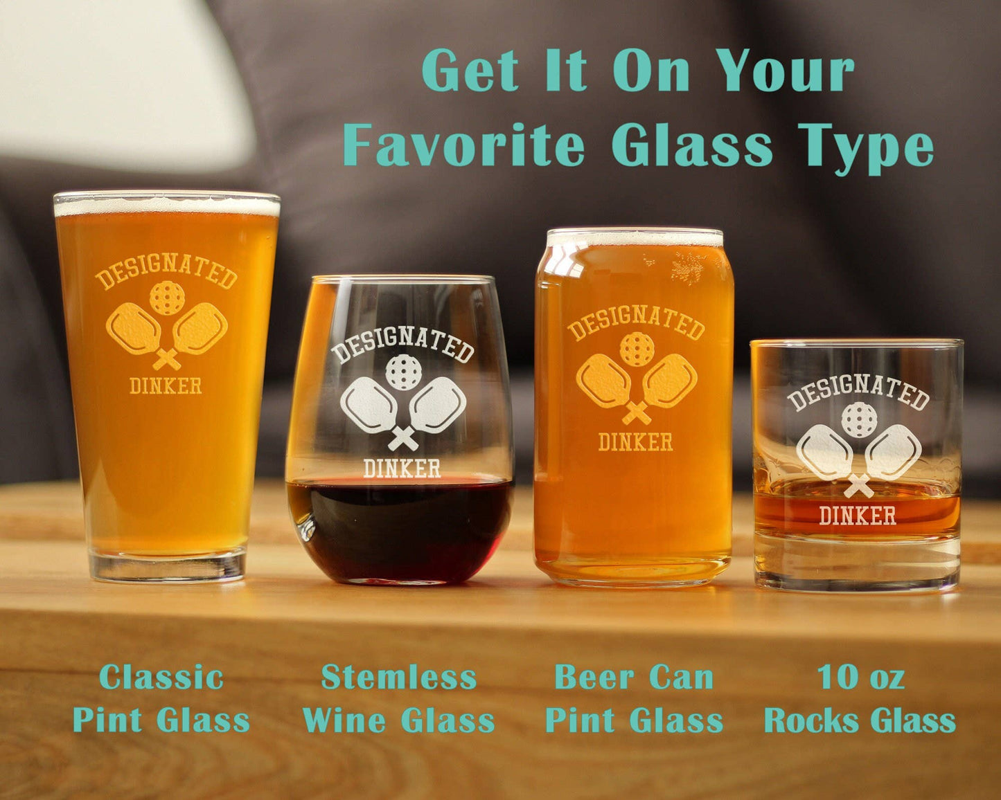 bevvee - Designated Dinker Pint Glass for Beer - Pickleball Gifts