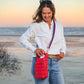 Poppy Red HydroBag® with Red, White, Navy striped Strap