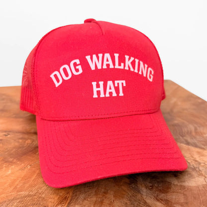 Dog Walking Hat – Red Trucker Cap