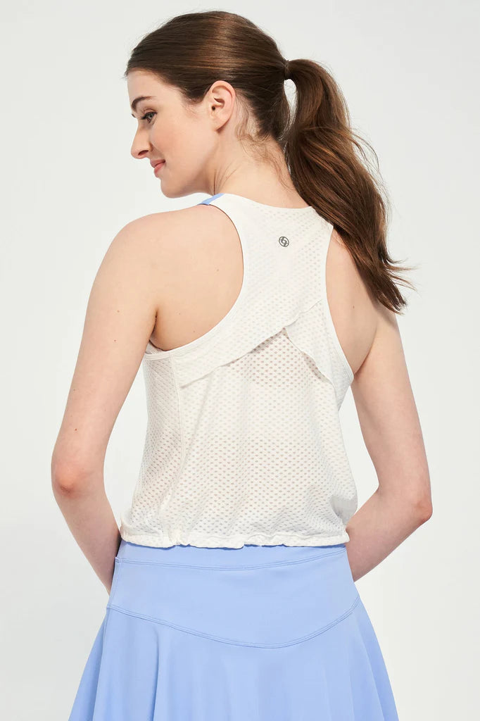 Circle Mesh Core Tank - White/Bluebird