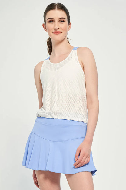 Circle Mesh Core Tank - White/Bluebird