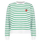 Club and Court - Poppy Top: Cadet Blue with Bright White Stripe / S
