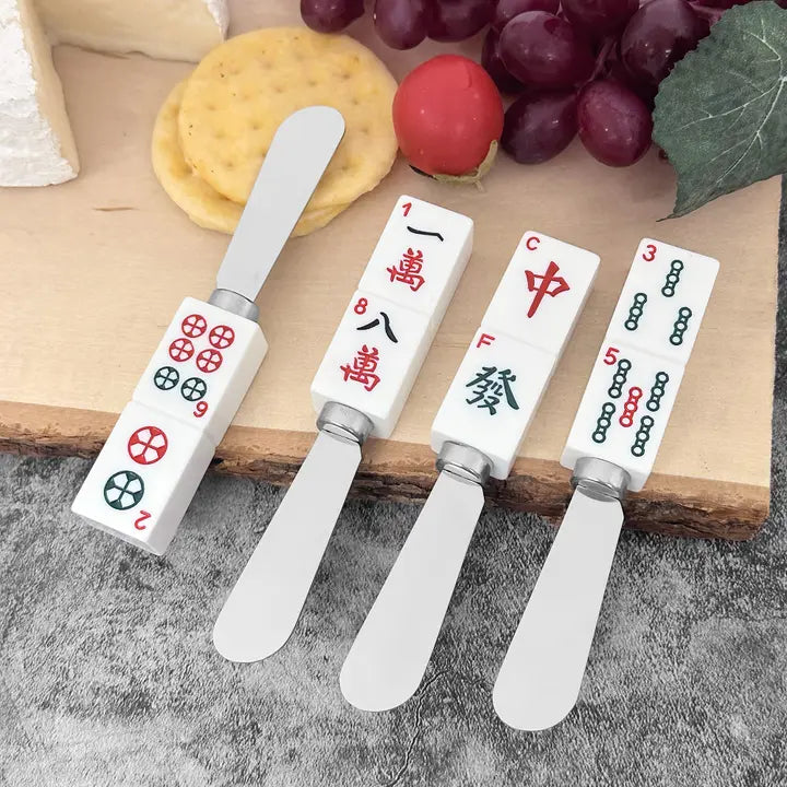 4-Piece Mahjong Resin Cheese Spreader