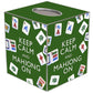 Marye-Kelley - Mahjong on Green Decoupage Tissue Box Cover: Paper Mache