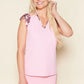 Wing Woman V-Neck Top - Pink & Pink Butterfly