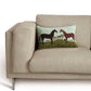 Peking Handicraft - Black And Brown Horses Hook Pillow - Warren Kimble