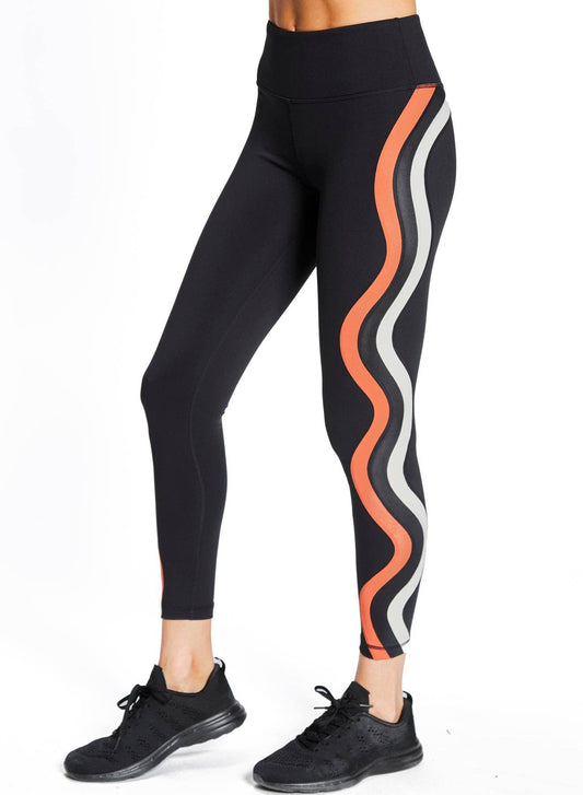 Urban Savage - Swirl Legging: Black/Sunset/White Sand / S
