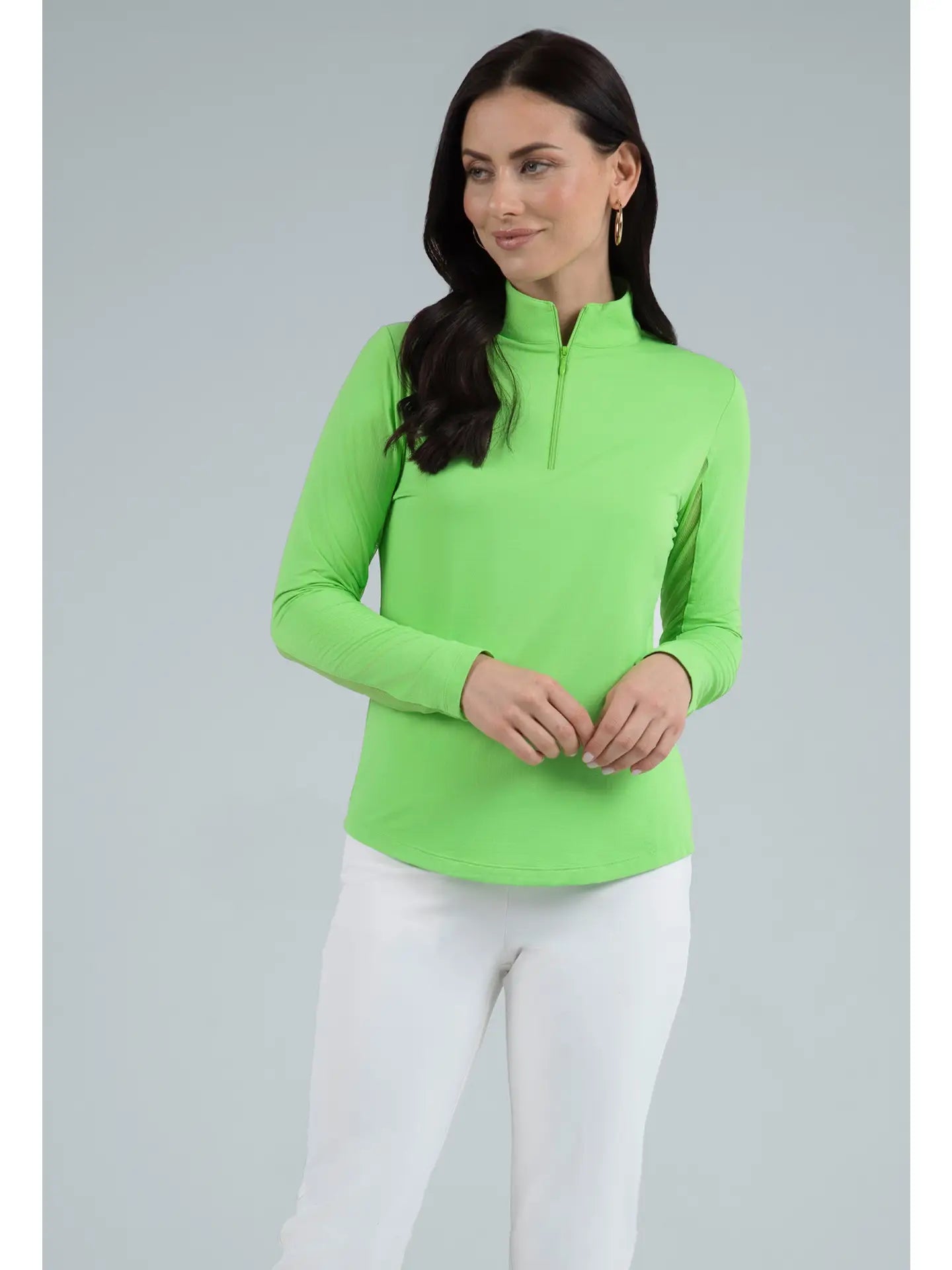 Solid Long Sleeve Mock Neck Top