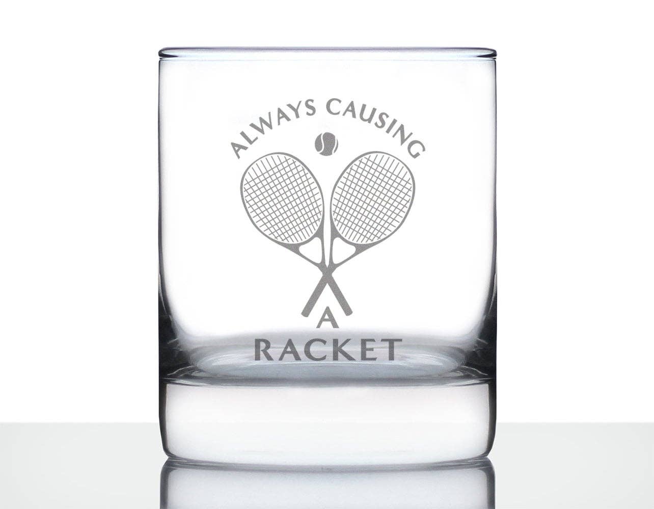 bevvee - Causing a Racket Whiskey Rocks Glass - Tennis Gifts