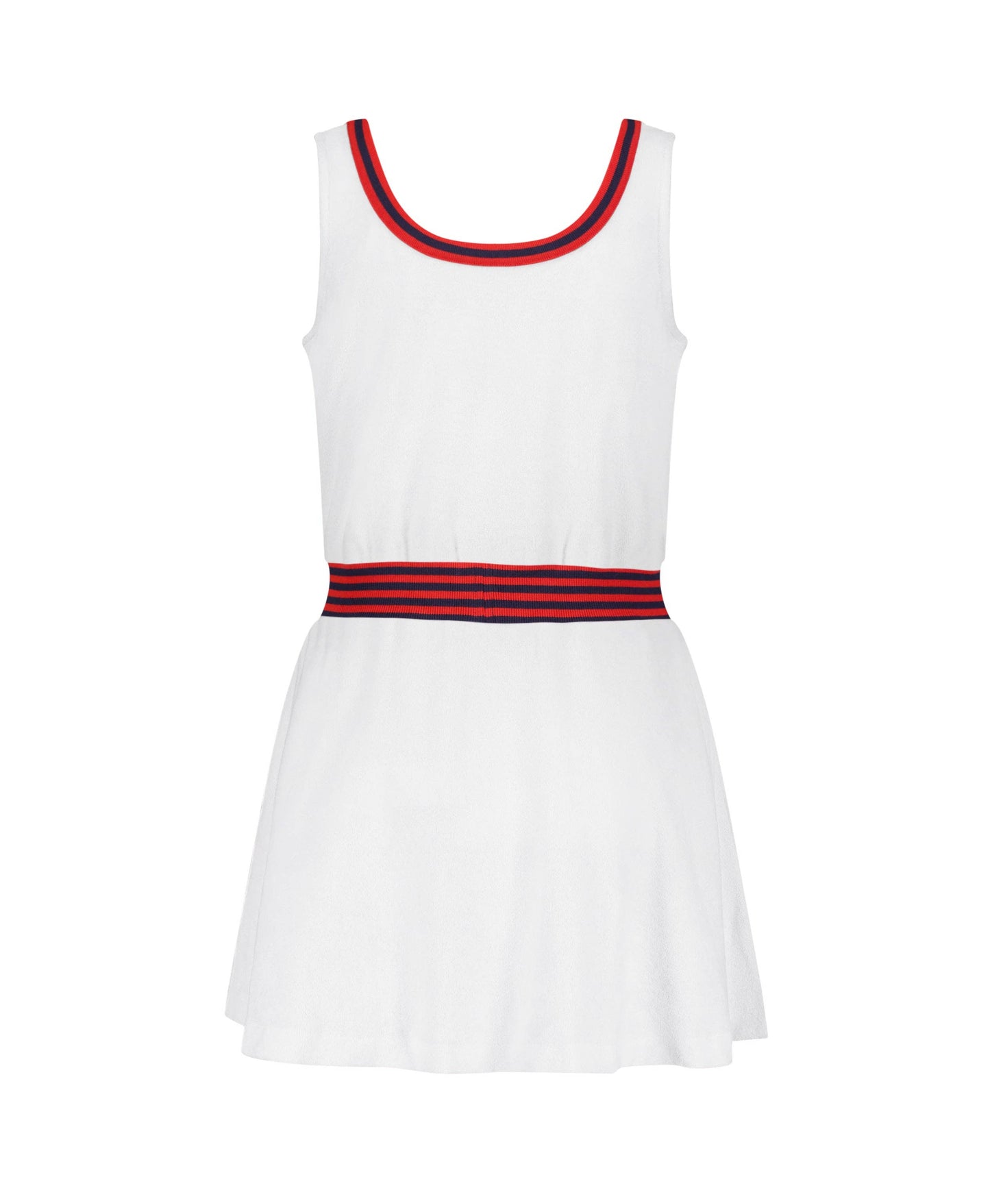 Club and Court - Ashby Dress: Cadet Blue with Bright White Stripe / M