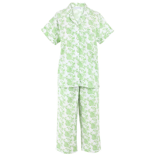 Pagoda Green Short Sleeve Capri Pajamas