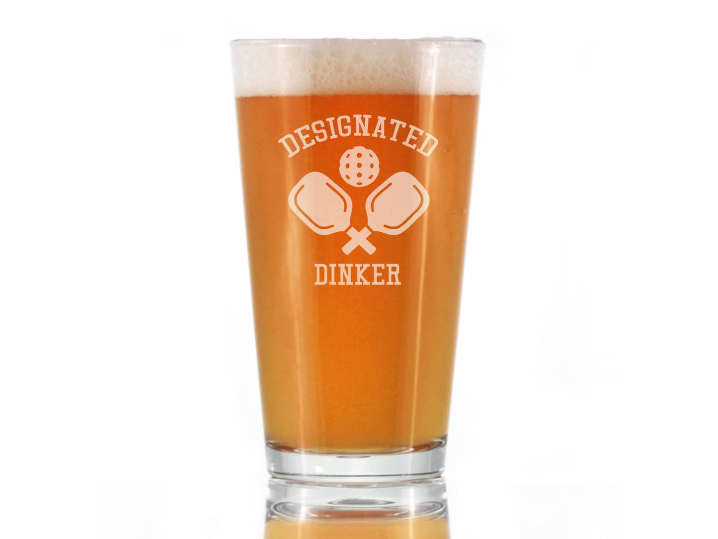 bevvee - Designated Dinker Pint Glass for Beer - Pickleball Gifts