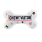 Haute Diggity Dog - White Chewy Vuiton Bones Squeaker Dog Toy: Small / Mini