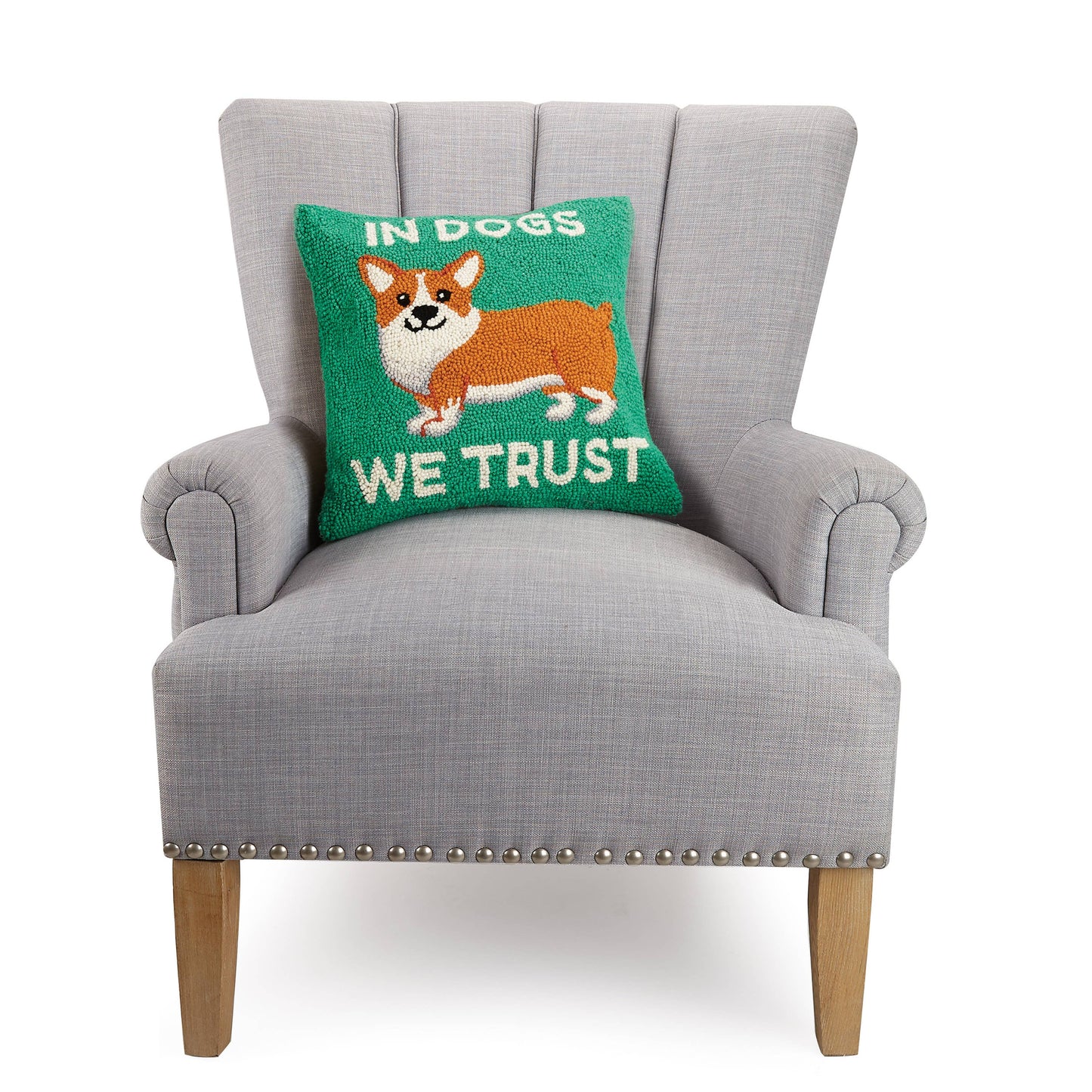 Peking Handicraft - In Dogs We Trust Hook Pillow