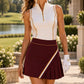 Arden Pleated Skort (Merlot / Gold / Ivory)