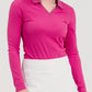 Foray Golf - Rib LS V-Neck Polo: Light Blue / L