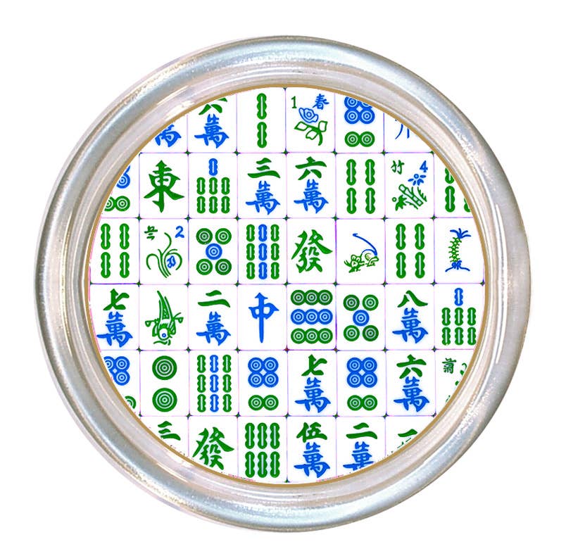 Marye-Kelley - Blue and Green Mahjong Coaster