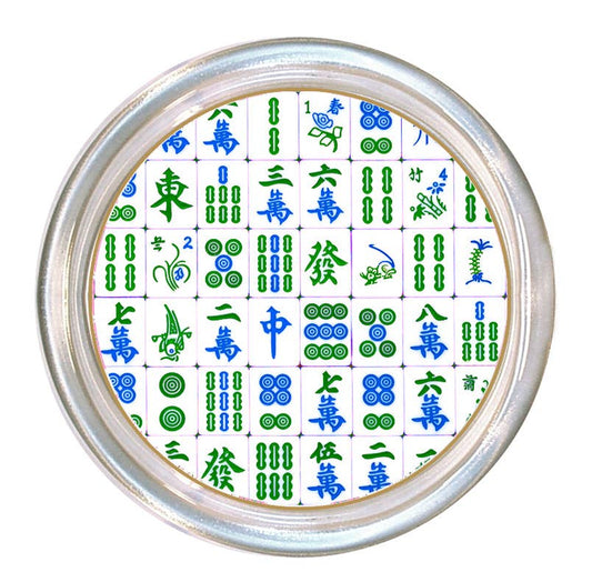 Marye-Kelley - Blue and Green Mahjong Coaster