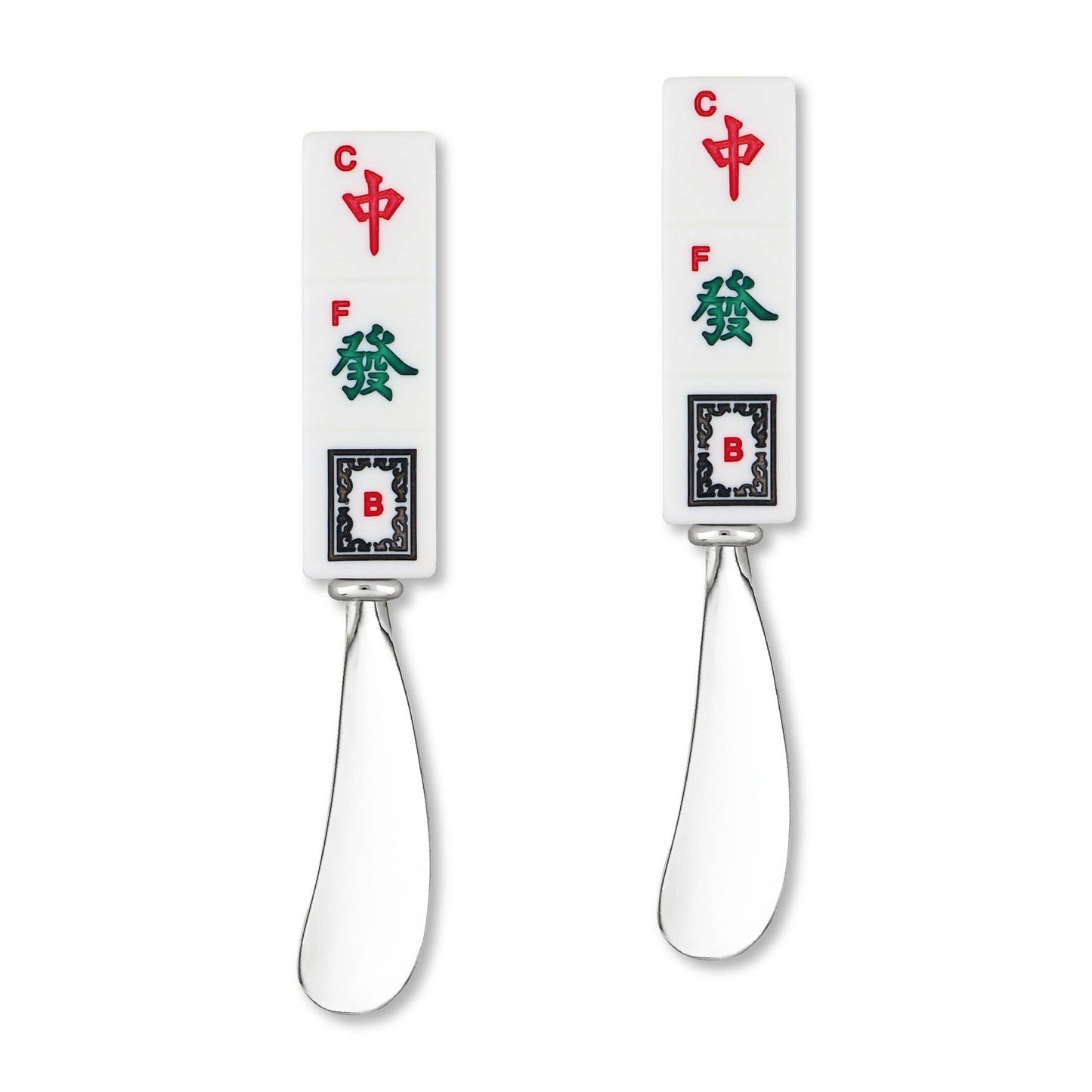 2-Piece Mahjong Honor Suits Zinc Cheese Spreader