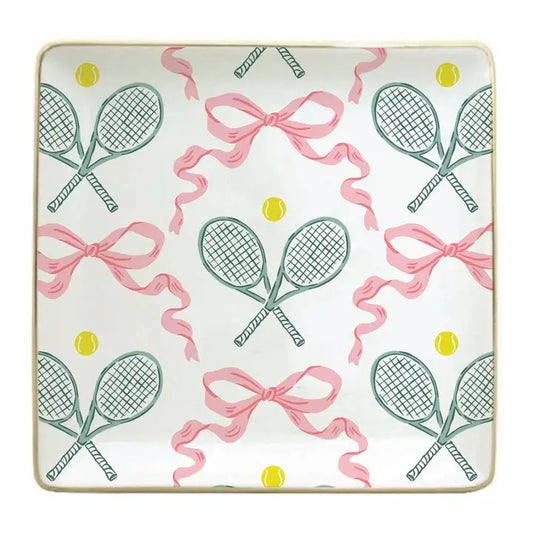 Ceramic Trinket Tray - Tennis