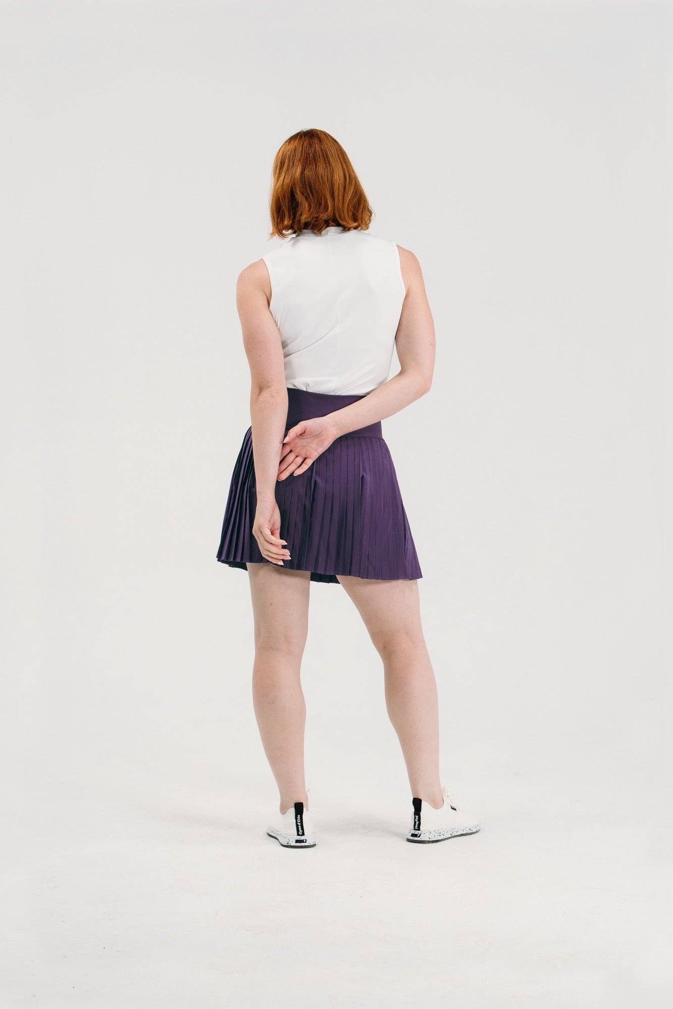 Foray Golf - Pleated Performance Skirt: Plum / M