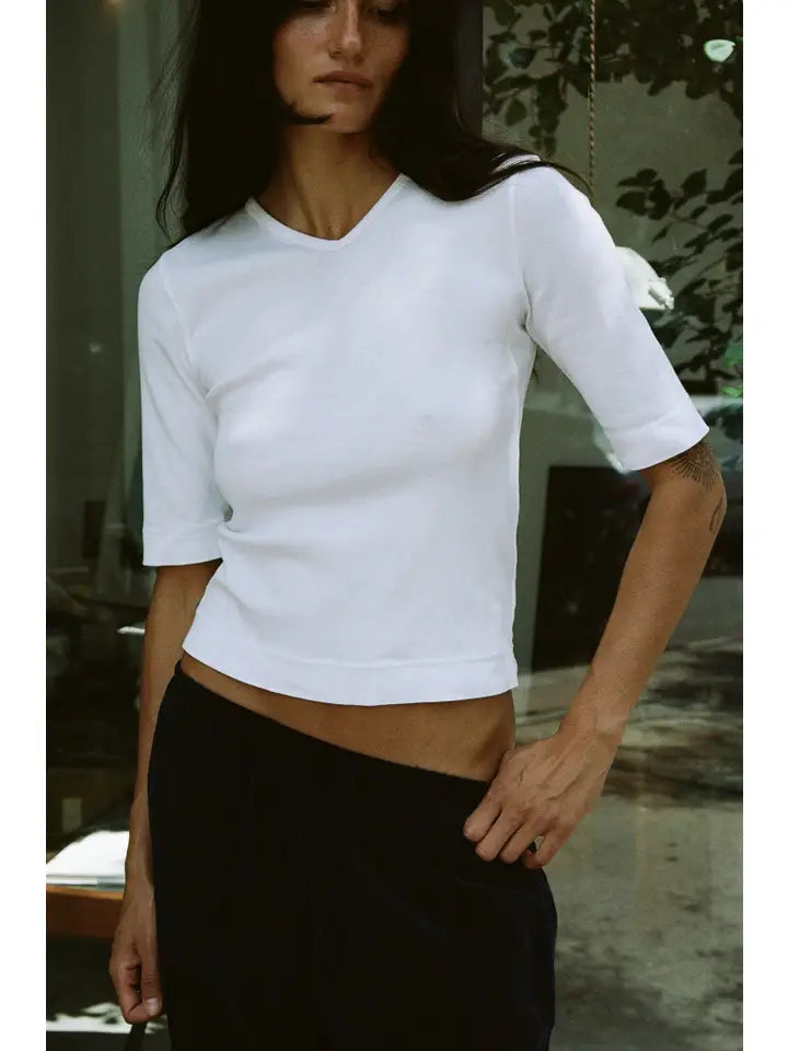 Organic Rib V Neck