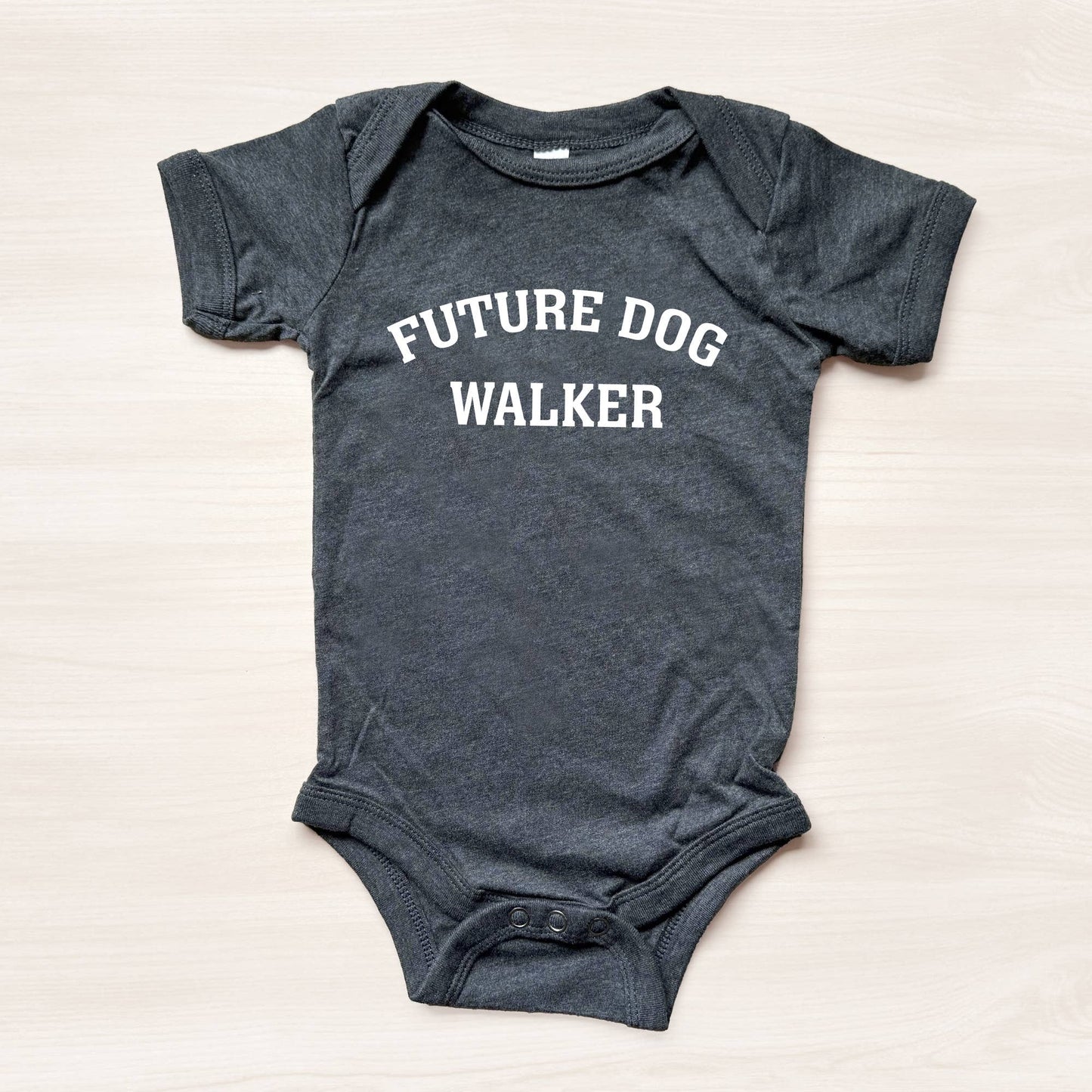 Poppy & Lou - Future Dog Walker Baby Bodysuit: Heather Mauve / 6-12M