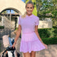 Short Sleeve Tiered Dress - Lilac