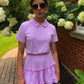 Short Sleeve Tiered Dress - Lilac
