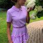 Short Sleeve Tiered Dress - Lilac