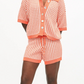 Suzie Knit Short - Tangerine / Ivory