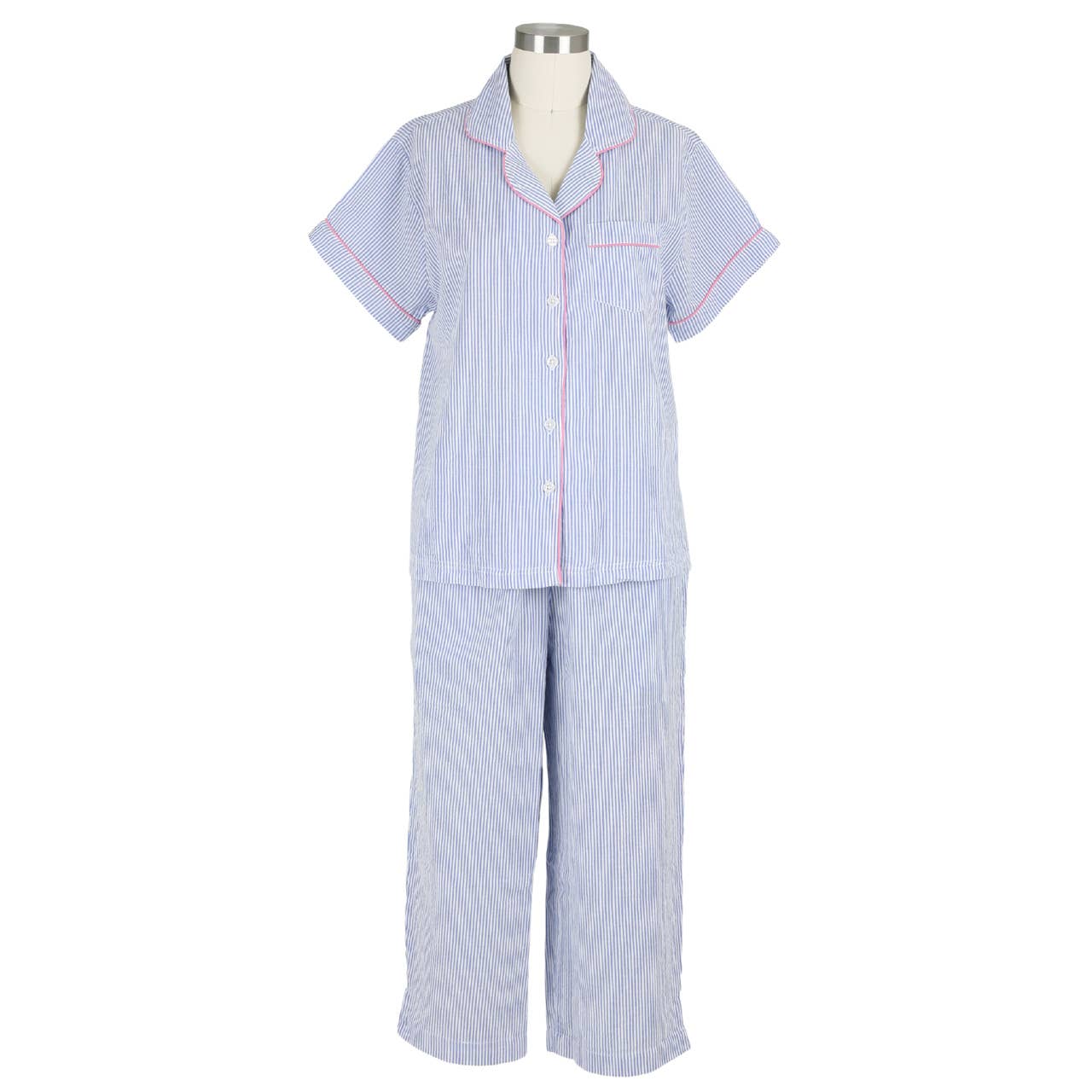 Short Sleeve 100% Cotton Capri Pajamas