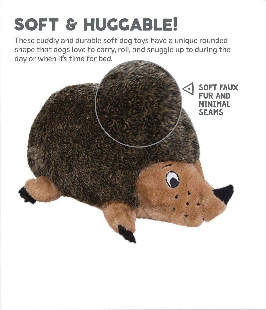 Outward Hound Hedgehogz Brown Plush Dog Toy Medium-Sized