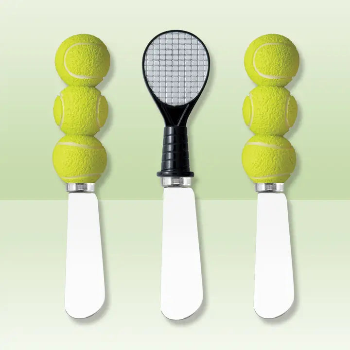 3-Piece Tennis Racket & Ball Cheese Spreader