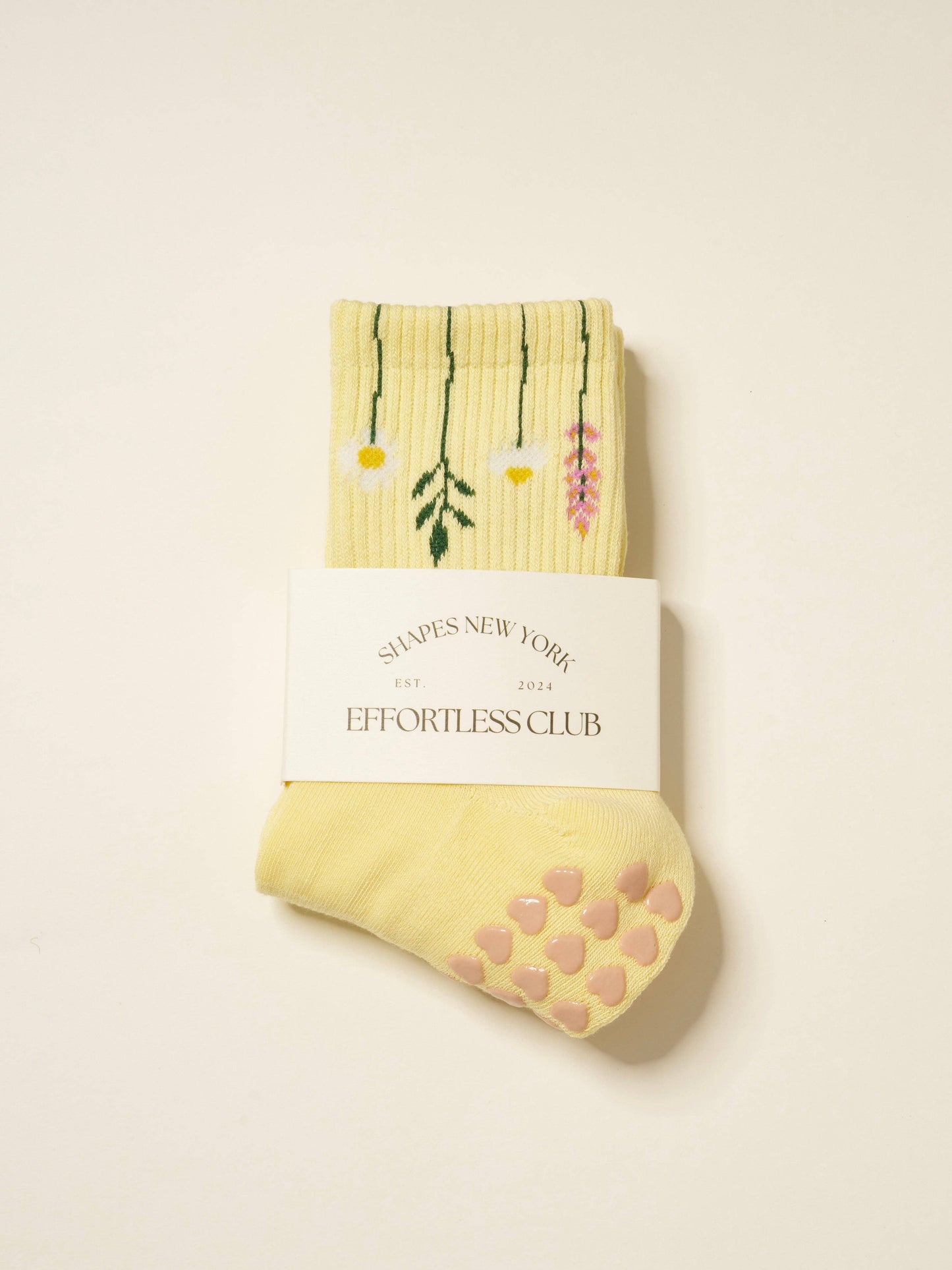 Effortless Club - Grip & Pilates Socks (Sage Mushrooms + Spring Flowers)