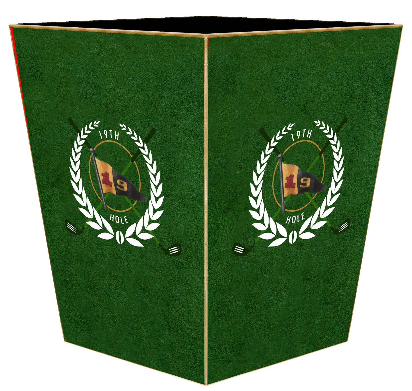 Marye-Kelley - 19TH Hole Golf Wastepaper Basket: Scalloped top
