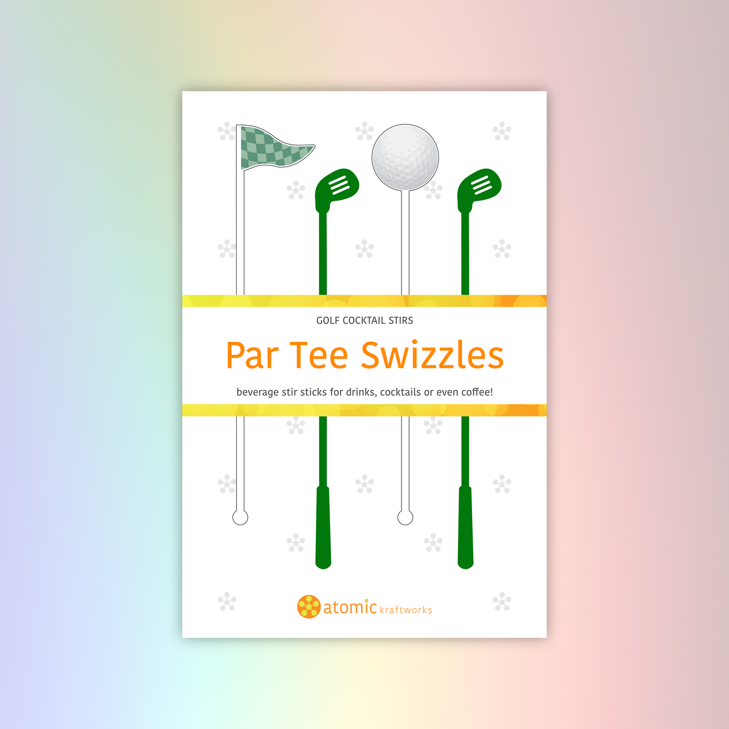 Atomic Kraftworks - Golf Mixed Acrylic Drink Stirrer Set
