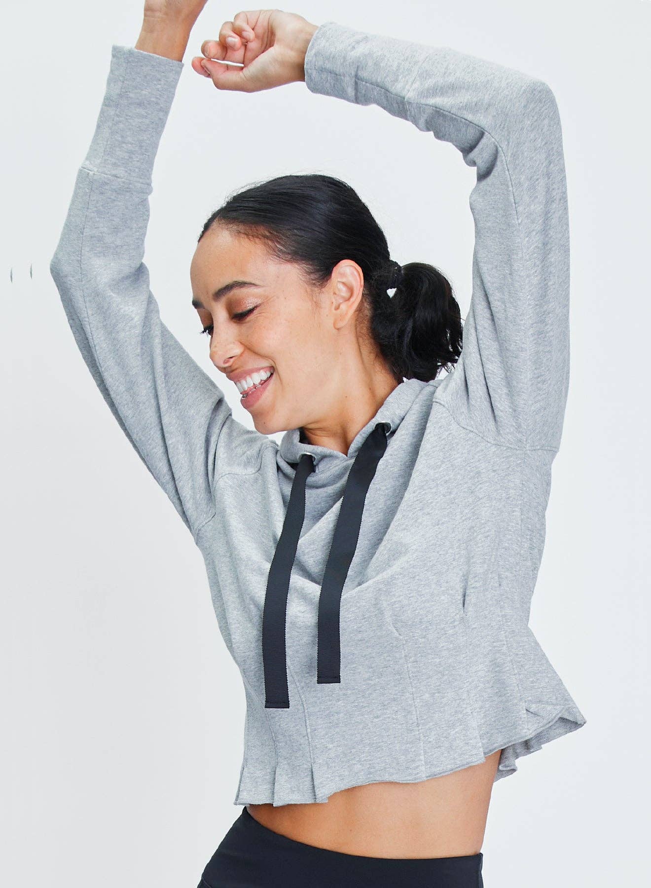 Urban Savage - Pleated Hoodie: Black / M