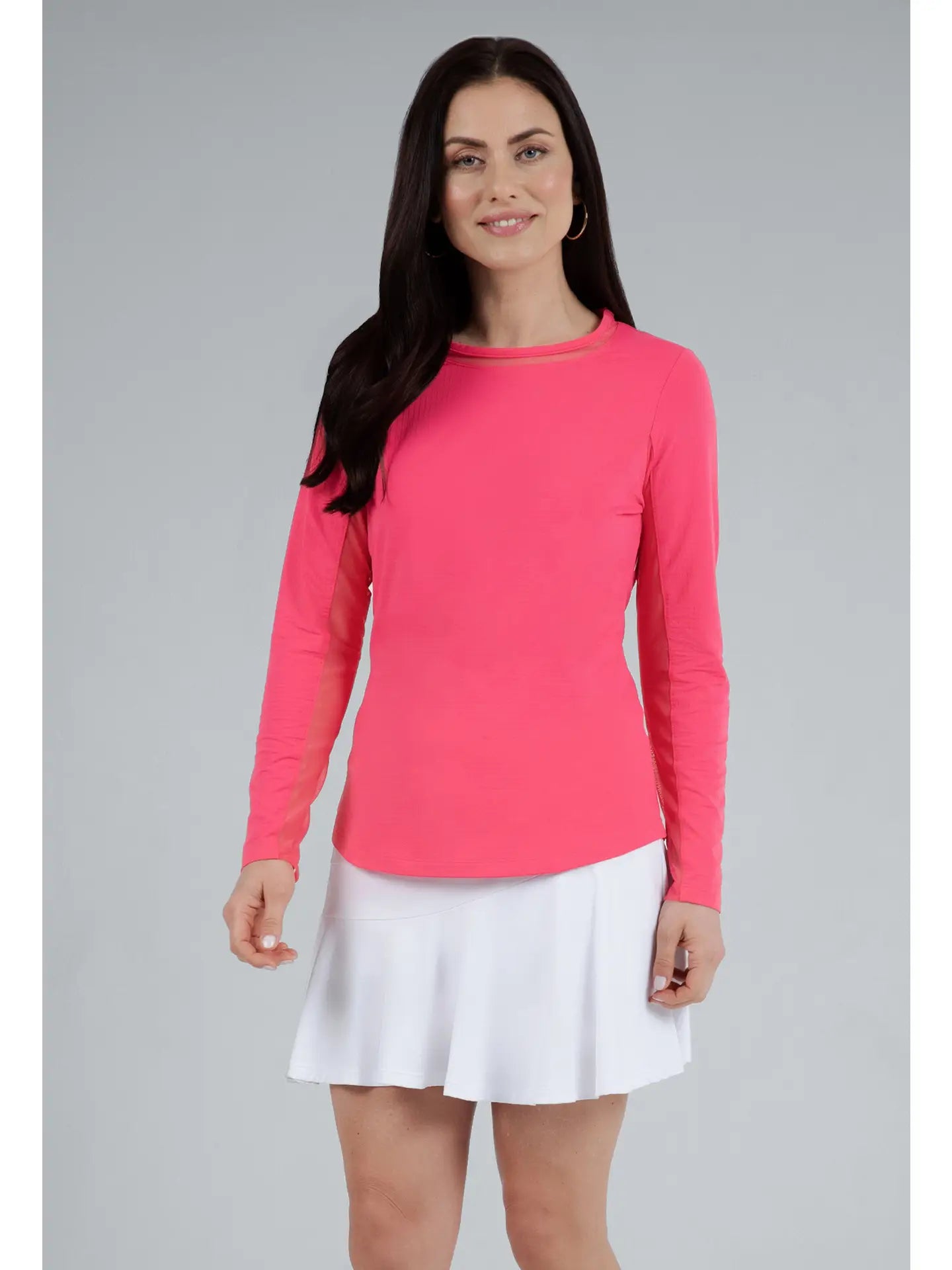 Long Sleeve Crew Neck with Mesh
